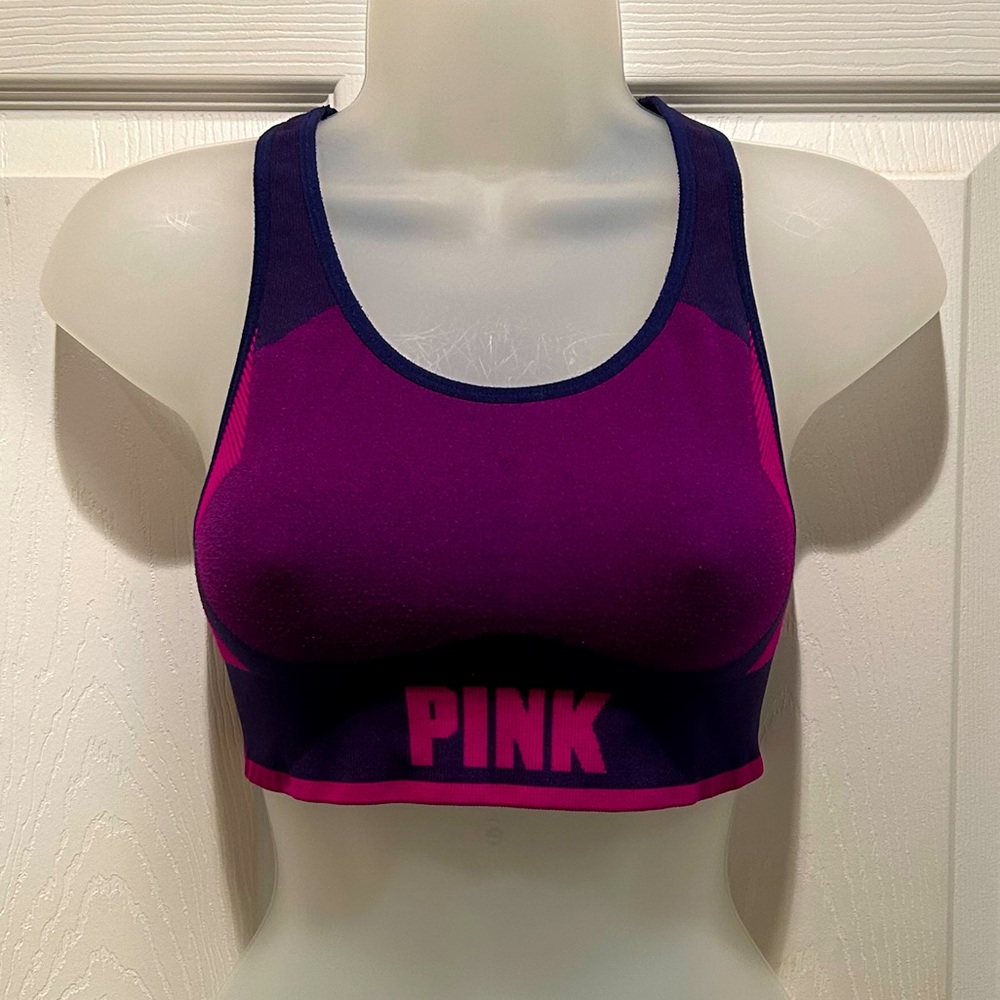 Pink Victoria’s Secret Women’s Sports Bar Purple Hot Pink Racerback Sz Small